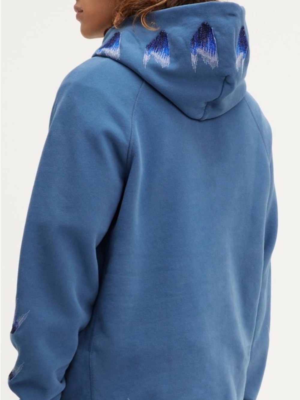 Levi's Men's Blue Hoodie with Embroidered Hood Accents